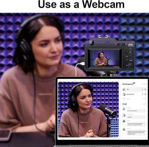 الكاميرا الرقمية للتصوير الفوتوغرافي والفيديو ، كاميرا Vlogging 44 ميجابكسل مع بطاقة SD ، كاميرا مضغوطة مع فلاش ، 18x كاميرا السفر الرقمية Zoom in Kuwait