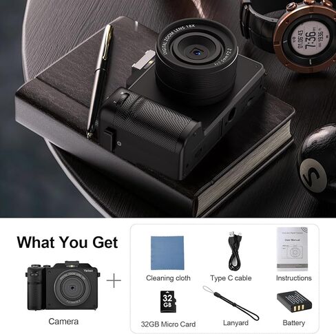 الكاميرا الرقمية للتصوير الفوتوغرافي والفيديو ، كاميرا Vlogging 44 ميجابكسل مع بطاقة SD ، كاميرا مضغوطة مع فلاش ، 18x كاميرا السفر الرقمية Zoom in Kuwait