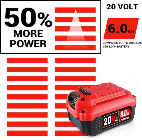 MANUFER 2 Pack 6.0Ah 20V V20 Lithium-ion Battery Replacement for Craftsman 20V Battery CMCB202 CMCB204 CMCB205 CMCB206 CMCB204-2 CMCB202-2 Cordless Power Tools in Saudi Arabia