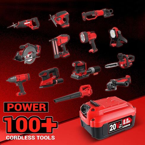 MANUFER 2 Pack 6.0Ah 20V V20 Lithium-ion Battery Replacement for Craftsman 20V Battery CMCB202 CMCB204 CMCB205 CMCB206 CMCB204-2 CMCB202-2 Cordless Power Tools in Saudi Arabia