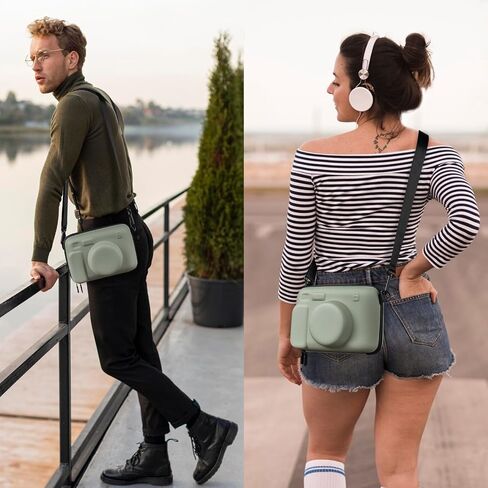 Rieibi Hard Protective Case for INSTAX WIDE 400/300/210/LOMO Camera - EVA Carrying Storage Case for Fujifilm Instax Wide 400/300/210/LOMO Camera with Shoulder Strap and Accessories Pocket-Green in Kuwait