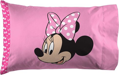 Jay Franco Disney Minnie Mouse Hearts N Love 5 Piece Full Size Bed Set - Includes Reversible Comforter & Sheet Set - Super Soft Fade Resistant Microfiber - (Official Disney Product) in Kuwait
