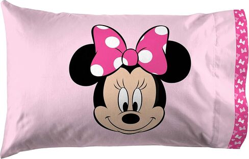 Jay Franco Disney Minnie Mouse Hearts N Love 5 Piece Full Size Bed Set - Includes Reversible Comforter & Sheet Set - Super Soft Fade Resistant Microfiber - (Official Disney Product) in Kuwait