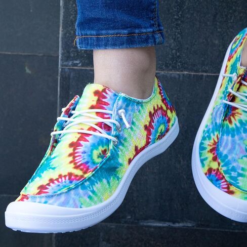 Stylish and Comfortable Slip-On Canvas Shoes for Women with Floral Print and Cushioned Soft Sole, Available in Large Sizes in Saudi Arabia