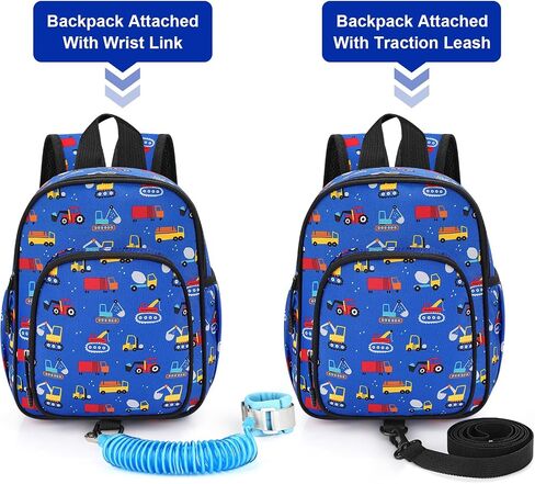 Accmor Toddler Backpack Harness Leash, Cute Excavator Kids Backpack with Child Walking Anti Lost Wrist Link for Baby Boys 1-3 in Saudi Arabia