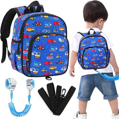 Accmor Toddler Backpack Harness Leash, Cute Excavator Kids Backpack with Child Walking Anti Lost Wrist Link for Baby Boys 1-3 in Saudi Arabia