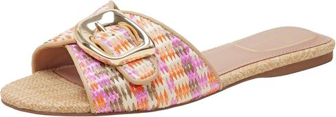 Linea Paolo - LEIGHTON - Womens Raffia And Canvas Sandals With Golden Buckle in Saudi Arabia