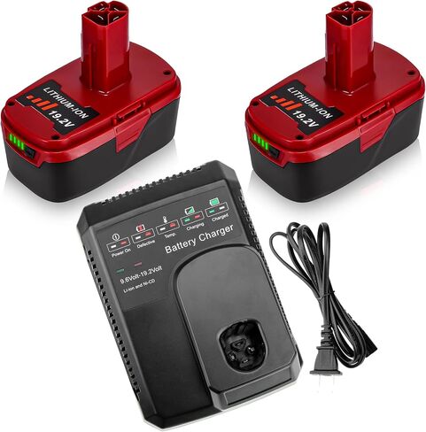 Munikind 2Pack 19.2V 6.0Ah Replacement Battery and Charger for Craftsman 19.2V Battery C3 130279005 1323903 130211004 11045 315.115410 315.11485 Cmapatible with Craftsman 19.2 Drill Driver Wrench in Kuwait