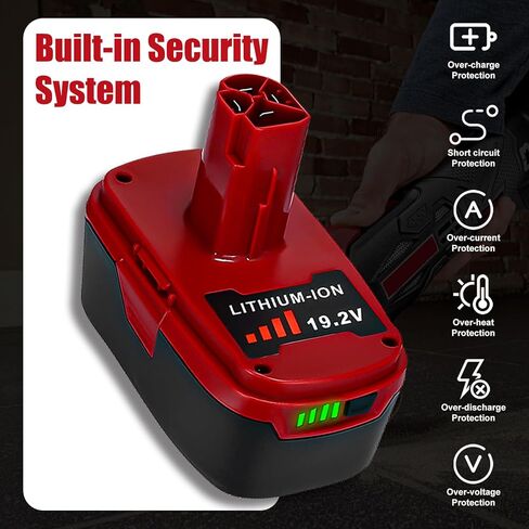 Munikind 2Pack 19.2V 6.0Ah Replacement Battery and Charger for Craftsman 19.2V Battery C3 130279005 1323903 130211004 11045 315.115410 315.11485 Cmapatible with Craftsman 19.2 Drill Driver Wrench in Kuwait