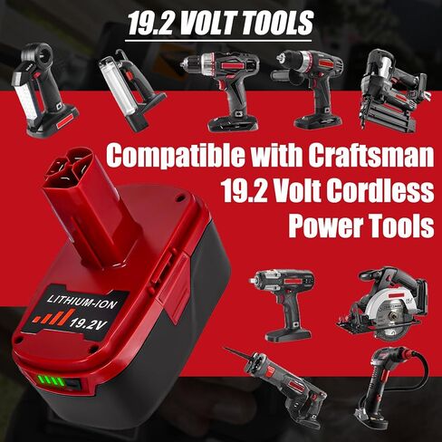 Munikind 2Pack 19.2V 6.0Ah Replacement Battery and Charger for Craftsman 19.2V Battery C3 130279005 1323903 130211004 11045 315.115410 315.11485 Cmapatible with Craftsman 19.2 Drill Driver Wrench in Kuwait
