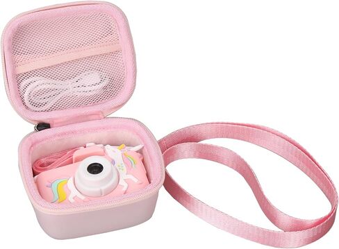 Kids Camera Case for Goopow/Seckton/Masterbee/CIMELR/Desuccus/OUTUVAS/Dylanto/GKTZ/DITUPAN Children Digital Video Camera Toys Camcorder Storage Holder Carrying, Pink Unicorn(Case Only) (Pink Unicorn) in Kuwait