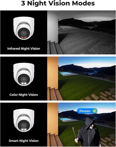 H.VIEW 8MP/4K Outdoor Dome Security POE IP Camera, Smart Dual Illumination, 100ft Night Vision, 2.8mm Lens Wide Angel, IP66, One-Way Audio, H.265+, Smart AI Detection, (Hikvision Compatible) in Saudi Arabia