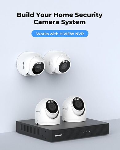 H.VIEW 8MP/4K Outdoor Dome Security POE IP Camera, Smart Dual Illumination, 100ft Night Vision, 2.8mm Lens Wide Angel, IP66, One-Way Audio, H.265+, Smart AI Detection, (Hikvision Compatible) in Saudi Arabia