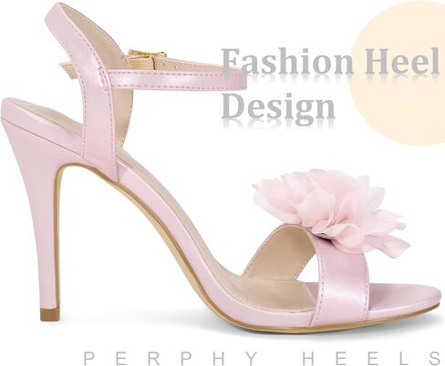 Perphy Flower Heels Open Toe Ankle Strap Stiletto Heel Sandals for Women in Kuwait