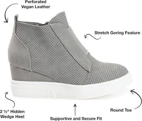 المجلات النسائية كلارا جولة إصبع القدم داخل أحذية إسفين zip zip in Kuwait