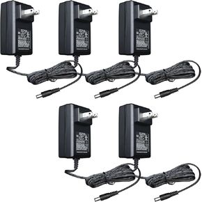 UL Listed 5 Pack 12V 2A 24W 6ft Long Power Supply Adapter, AC DC Switching Adapter (Input 100-240V, Output 12Volt 2Amp 2000mA), DC 12V 5.5x2.1mm Wall Mount Transformer Charger Plug