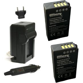 Pack of 2 ENEL20, EN-EL20a Compatible Batteries and USB Battery Charger for Nikon Coolpix P950, P1000, DL24-500, Coolpix A, 1 AW1, 1 J1, 1 J2, 1 J3, 1 S1, 1 V3 Digital Camera
