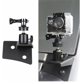 Driver Side A-Pillar Camera Mount Holder for GoPro Compatible with 2007-2018 Jeep Wrangler JK 2/4 Door Adjustable Aluminum Black