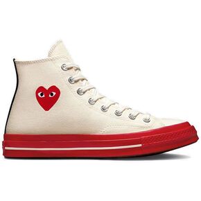 Converse Unisex 70 CDG Hi Pristine/Red/Egret 10 Men/Women 12