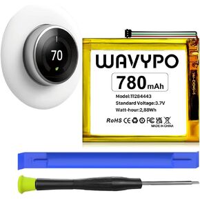 WAVYPO Battery for Nest TL284443, Replacement Battery for Nest T3007ES, T3008US, A0013, Fits Nest Learning Thermostat 2nd 3rd Generation with Replacement Tool Kit