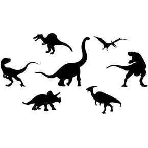 Dinosaur World Wall Secal - PVC ملصق جدار قابل للإزالة مع Tyrannosaurus Rex ، Pliosaur ، Spinosaurus ، Diplodocus ، Brontosaurus ، Pterosaur ، Ceratosaurus ، Triceratops ، و Stegosaurus - Kids