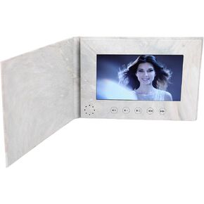 Yunseity 7 Video Greeting Card, 2GB Memory DIY Video Brochure with Audio, Rechargeable Digital Greeting Card Gift for Wedding Anniversary Christmas Birthday Advertisement (Grey)