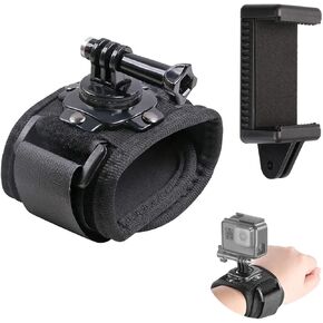Wrist Strap Mount 360 Degree Rotating Hand Mounts Compatible with GoPro Hero 10/9/8/7/6/5s/5/4s/4/3+ Black Session,Adjustable Cycling Arm Band Holder for XIAOYI SJCAM Yi DJI Action Camera Sports