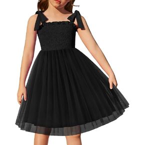 Arshiner Toddler Girl Tutu Dress Summer Bow-Tie Straps Casual Dresses Kids Princess Flowy Swing Clothes for 2-7Y