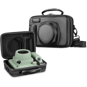 FINTIE Protective Case for Fujifilm Instax Wide 400 / Wide 300 Instant Camera - Shockproof Hard Shell Carrying Case with Removable Adjustable Strap, Black