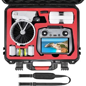 FPVtosky Waterproof Hard Case for DJI Flip Fly More Combo, Fits RC2/RC-N3 Controller, Stores up to 7 Batteries, Charging Hub, Cables,Filters and Other Accessories [CASE ONLY]