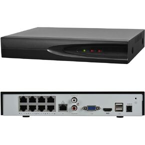 VIKYLIN 4K Poe NVR 8 Channel, 8Port Network Video Recorder for Home Security Camera System, Work with 12MP 8MP 6MP 5MP Poe IP Camera, HDMI and VGA Output, No Include Hardisk, H265+
