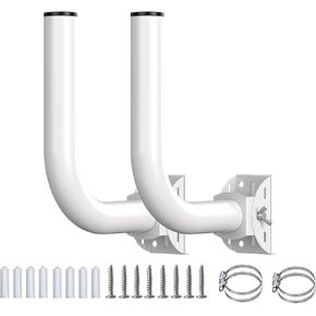 2PCS Bridge Bracket Mount, Antenna Pole and Wall Mounted Mount for Outdoor Point to Point AP Access Point Client Bridge CPE, Universal J Pole Mount Accessory