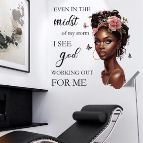 Black Girl Wall Stickers, sacinora Inspirational Quotes Motivational Word Butterfly Wall Decals Removable Vinyl Peel and Stick for Afro Woman Kids Baby Nursery Bedroom Art Home Decorations