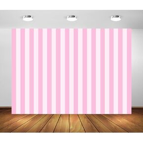 BELECO 7x5ft Fabric Pink Stripe Backdrop Pink and White Stripes Background for Baby Kids Girls Birthday Photoshoot Pink White Stripe Baby Shower Party Decorations Banner Photo Booth Studio Props