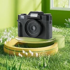 Pomya Digital Camera 4K 48MP for Photography Video Webcam Vlogging with 16x Digital Zoom, 3.0 Inch IPS Screen, CMOS Mobile Anti Shake, 1500mAh Battery, Support Micro Memory Card