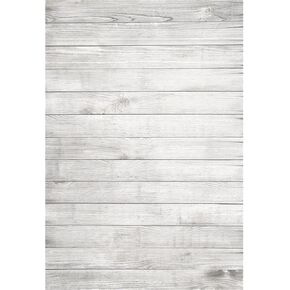 AOFOTO 3x5ft White Wood Backdrop for Photography Grey Wood Grain Board Hardwood Plank Back Drop Vintage Wooden Wall Floor Background Kid Newborn Baby Shower Birthday Adult Portrait Photo Studio Props