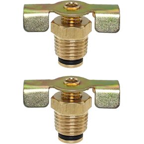 2PCS 1/4 Inch NPT Air Valve Air Compressor Drain Valve All Brass Plug Wing Type Valve Waterway Adapter for Gas Storage Tank Water Storage Tank Gas Cylinders