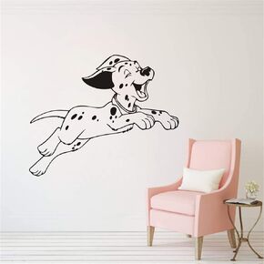 Dalmatian Wall Dog Art Cartoon Decal Vinyl Sticker Decor Decorations for Home Girl Boy Bedroom Kids Child Room Bedroom Design YMX54 (Black, 52X42CM)
