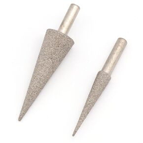 Pointed Alloy Conical Hole Opener Taper Diamond Drill Bit, Reaming and Chamfering Tool, Pack of 2