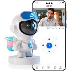 360° Indoor Security Camera,Cameras for Home Security,Ideal for Baby Monitor/Pet Camera/Home Security,Starlight Color Night Vision APP Control with 64G TF Card (Blue)
