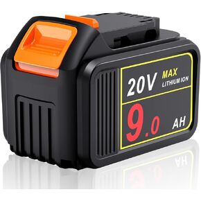 20V 9.0Ah High Capacity Battery Replace for Dewalt 20V Battery, 20V 9000mAh Battery Compatible with Dewalt DCB201 DCB200 DCB208, for Dewalt 20V DCF DCD DCG Series Cordless Power Tools