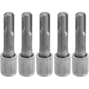 5Pcs SDS-Plus Drill Chuck Adapter, 6.35mm 1/4 Inch Hex Socket Screwdriver Drill Bit Holder Converter for Electric Hammer Drills