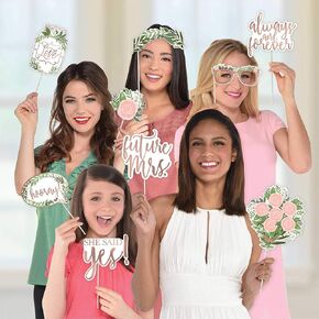 Love And Leaves Photo Props (14" x 8.5") - Pack of 13 | Stunning Multicolor Cardboard Decor | Unique, Charming & Fun Photobooth Accessories