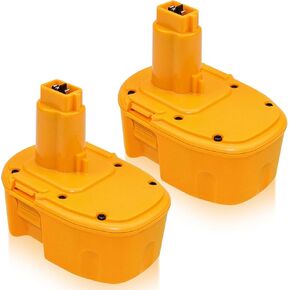 2Packs DW9091 Battery Compatible with Dewalt 14.4V Battery DW9094 DE9031 DE9038 DE9091 DE9092 DE9094 DE9502 Cordless Power Tools Compatible with Dewalt Battery Charger (Yellow)