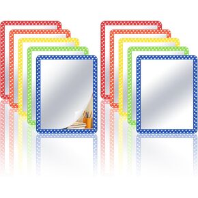 DARENYI 10Pcs Small Mirrors for Kids Classroom, 4 x 6 in Unbreakable Shatter Proof Plastic Mirrors with Rounded Corner, Acrylic Mirror Sheets Double-Sided Mirror Pieces for Crafts, School, DIY Project