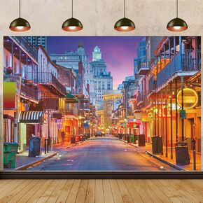 Mardi Gras Party Backdrop New Orleans Photography Background for Carnival Fat Tuesday Disquerade Birthdy Barty Banner (7x5ft (82 × 59 بوصة))
