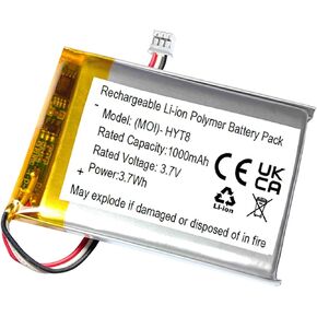 1000mAh 3.7v Rechargeable Battery Replacement for HelloBaby HB66, HB66 Pro, HB31, HB6231, HB24, HB6233, HB6339 Video Baby Monitor