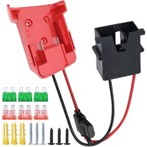 Electric Wheels Adapter for Milwaukee M18 Battery with Wire Harness Connector Compatible with 12 Volt Electric Wheels, 12AWG Wire with 30A and 40A Fuse