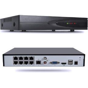 PG108H-8P 4K (8MP) 8 Channel Network Video Recorder for POE Security Camera System, 8CH NVR with AI Motion Detection, Easy Remote Access, Smart Playback,Supports up to 14TB HDD (Not Included)