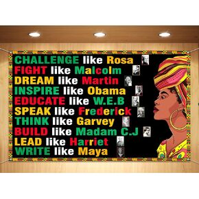 Sunwer Black History Month Photo Booth Backdrop Pan Afro African American Heritage Decor School Classroom Wall Hanging Banner Decoration